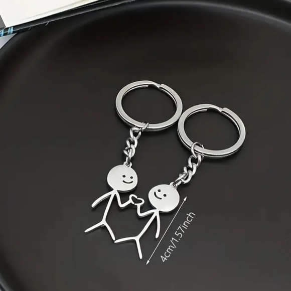 New 2 Pc Heart Hands Keychain Set - Picture 2 of 4